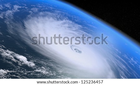 Giant hurricane seen from the space Royalty-Free Stock Photo #125236457