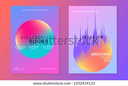 Music fest set. Minimal house event presentation design. Fluid holographic gradient shape and line. Electronic sound. Night dance lifestyle holiday. Summer poster and music fest flyer.