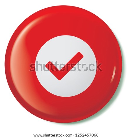 An Illustrated Icon Isolated on a Background - Round Tick Selected