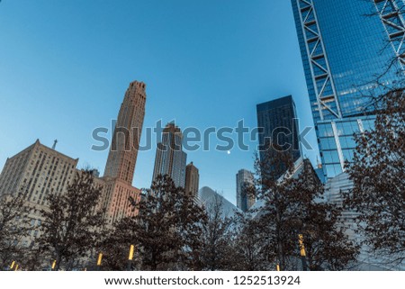 New york skyscrapers in Manhattan. Winter