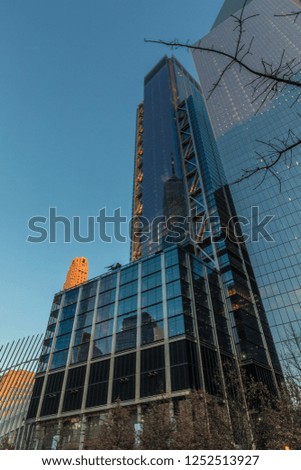 New york skyscrapers in Manhattan. Winter