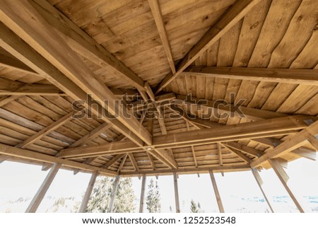 old wooden countryside house architecture details and elements of construction