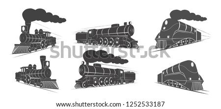 Locomotives vector elements logo design