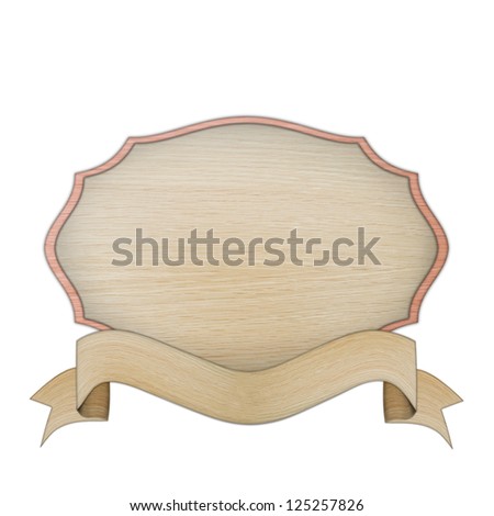 premium quality wooded label retro vintage design collection isolated on white background, vintage banner label frame, wood cut style collection. Royalty-Free Stock Photo #125257826