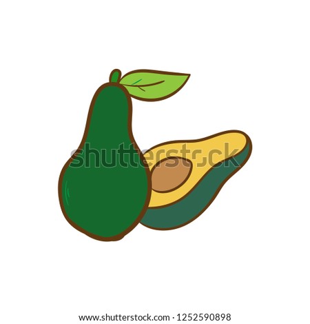 avocados icon flat colors