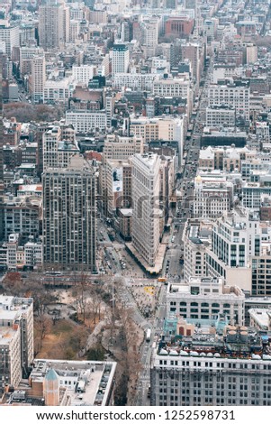 A bird's eye view of the Flatiron District in Manhattan, New York City