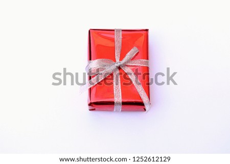 red gift box on white background