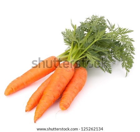 Carrot vegetable with leaves isolated on white background cutout Royalty-Free Stock Photo #125262134