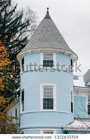 A blue house in Nyack, New York