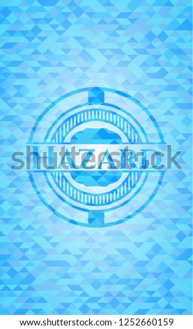 Hazard light blue mosaic emblem