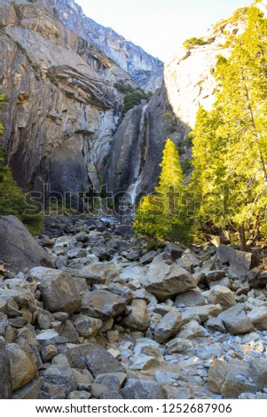 Dry Yosemite Falls at Yosemite National Park, California-USA 