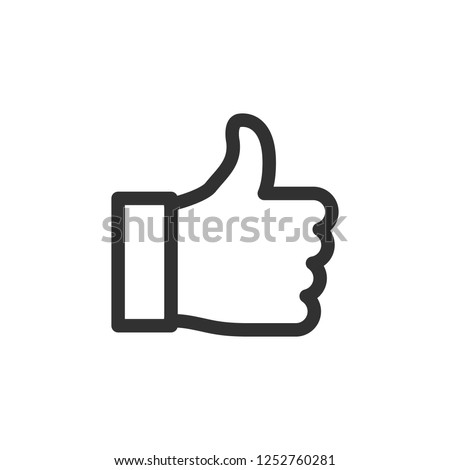 thumbs up. linear icon. Line with editable stroke Royalty-Free Stock Photo #1252760281