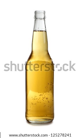 Color photo of a large beer bottle Royalty-Free Stock Photo #125278241