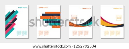 Set of abstract cover design. Annual report, pamphlet, presentation, brochure. Front page, book cover layout design. Cover design template.