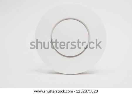 Security and fire sensors and alarm equipment on white background. components for signaling.Security and fire sensors and alarm equipment on white background. components for signaling.