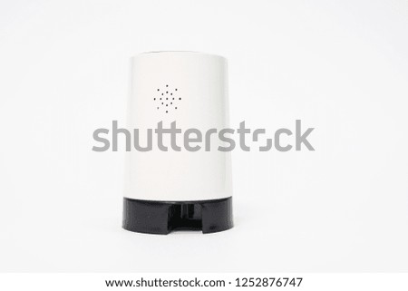 Security and fire sensors and alarm equipment on white background. components for signaling.Security and fire sensors and alarm equipment on white background. components for signaling.