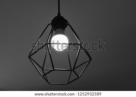 Energy save concept. Earth hour. Loft vintage lamp. Edison lamp. Save planet. 