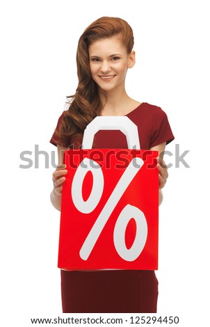 picture of lovely teenage girl with percent sign