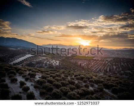 Scenic landscape during sunset; Crete; Greece