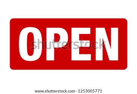 Red open sign for retail/store vector for websites and print