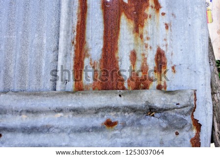 Rusted and rusted paint