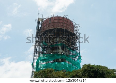 Building a high water tower in Thailand.