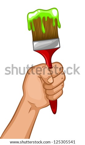 hand holding a paintbrush (vector available in my gallery)