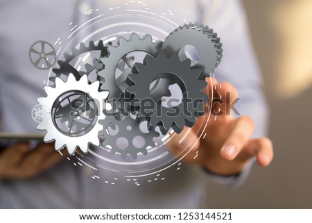 gears industry in hand