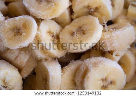 Healthy frozen banana Royalty-Free Stock Photo #1253149102