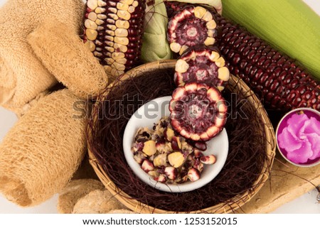 Red corn,fruit  have property medicinal.(spa treatment)