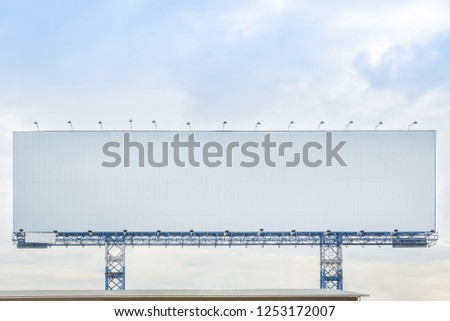 Empty copy space blank billboard for advertising sign board with steel structure over highway