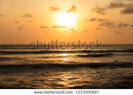 Orange sunset on sea