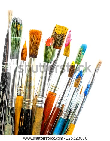 Paints and brushes Royalty-Free Stock Photo #125323070