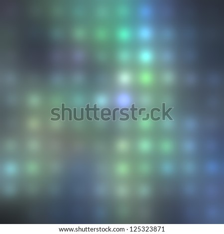 Light emitting diode panel. Abstract background of dots and colored spots of light in green and blue