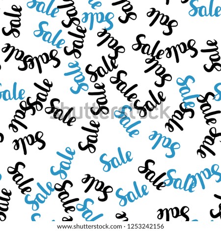 Dark BLUE vector seamless cover with symbols of 70, 90 % sales. Illustration with signs of sales on abstract template. Template for season sales, shopping ads.