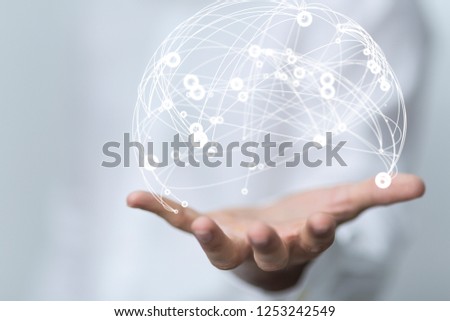 network team in hand Royalty-Free Stock Photo #1253242549