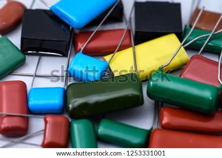 Electronic components, Lots of colorful film capacitors