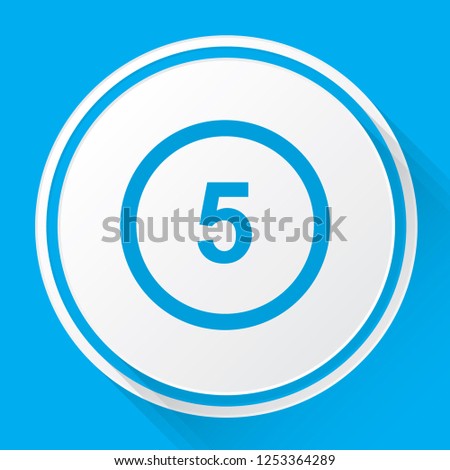 An Illustrated Icon Isolated on a Background - Circle 5 Outline