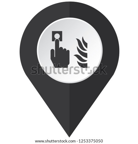 An Illustrated Icon Isolated on a Background - Fire Alarm Button