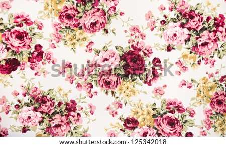 texture, print and wale of fabric in beautiful floral pattern Royalty-Free Stock Photo #125342018