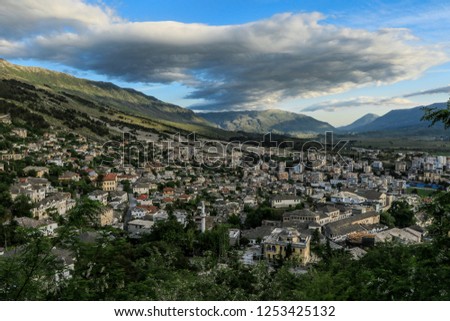 Panoramic View to the City Scape, Gjirokastër, Albania