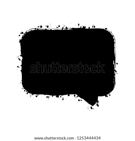 Simple text cloud. Black ink with splashes on white background