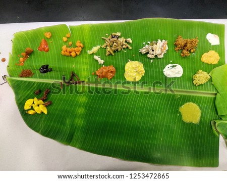 A hindu wedding feast/ sadhya.