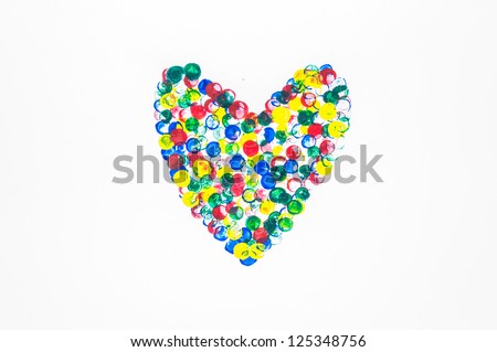 Color Water color heart on a white background.