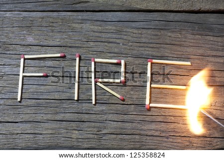 Fire and matches abstract
