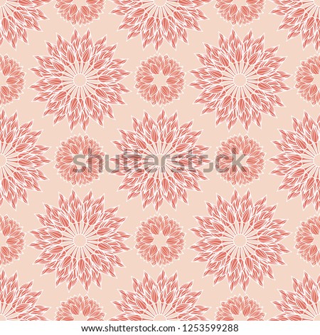 Floral mandalas design in a modern and elegant paisley style. Seamless vector repeat pattern.
