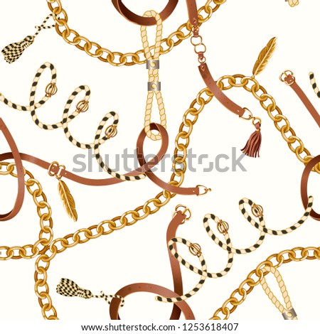 Seamless pattern with chain for fabric design. 