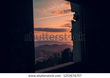 Beautiful sunset in the mountains