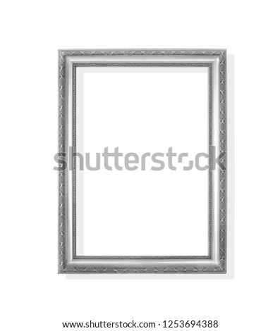 Gray steel picture frame with carving flower patterns