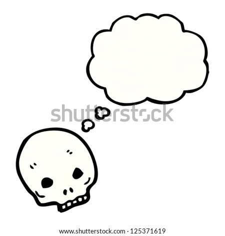 cartoon skull thinking